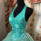 Stunning Prom Dress Halter Sequins Tiered Ball Gown Evening Dress Sweet 16 Dress    D2370
