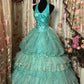 Stunning Prom Dress Halter Sequins Tiered Ball Gown Evening Dress Sweet 16 Dress    D2370