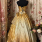 Stunning Prom Dress Strapless Beading Ball Gown Evening Dress Quinceanera Dress     D2372