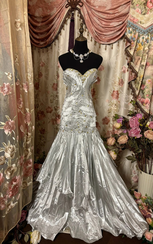 Beauty Prom Dress Sweetheart Crystal Pleated Prom Gown Evening Gala Dress Business Dinner Dress     D2376