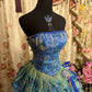 Stunning Prom Dress Strapless Pleated Ball Gown Evening Dress Birthday Dress     D2377