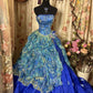 Stunning Prom Dress Strapless Pleated Ball Gown Evening Dress Birthday Dress     D2377