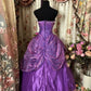 Stunning Prom Dress Strapless Pleated Flower Ball Gown Evening Dress Birthday Dress    D2380