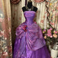 Stunning Prom Dress Strapless Pleated Flower Ball Gown Evening Dress Birthday Dress    D2380
