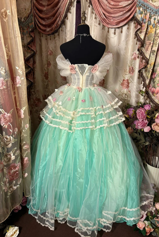 Sweet Prom Dress Off Shoulder Tulle Ball Gown Evening Dress Birthday Dress Quinceanera Dress Princess Dress   D2382
