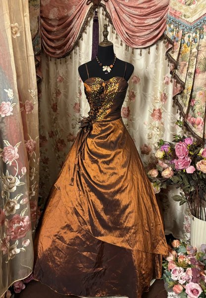 Beauty Prom Dress Spaghetti Straps Pleated Sequins Ball Gown Evening Dress Birthday Dress Quinceanera Dress   D2383