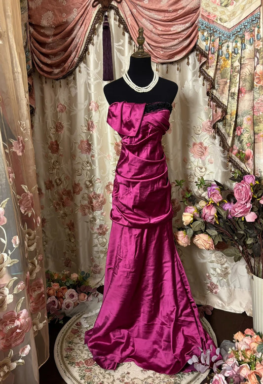 Charmante robe de bal bustier plissée longue robe de bal robe de soirée robe de gala robe de dîner d'affaires D2384