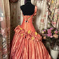Cute Prom Dress One Shoulder Pleated Ruffle Ball Gown Evening Dress Birthday Dress   D2385
