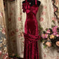 Beauty Prom Dress Velvet Halter Backless Prom Gown Evening Dress Gala Dress Business Dinner Dress  D2390