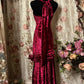 Beauty Prom Dress Velvet Halter Backless Prom Gown Evening Dress Gala Dress Business Dinner Dress  D2390