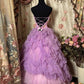 Sweet Prom Dress Strapless Flower Pleated Ball Gown Evening Dress Party Birthday Dress  D2391