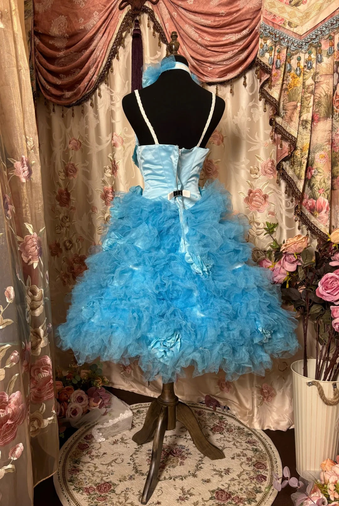 Sweet Homecoming Dress Spaghetti Straps Tulle Flower Short Prom Dress Evening Dress Birthday Dress Cocktail Dress  D2392
