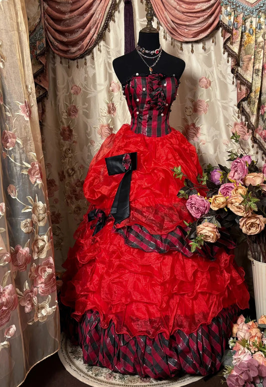 Cute Prom Dress Strapless Pleated Ball Dress Evening Dress Birthday Dress Sweet 16 Dress  D2394