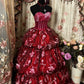 Charming Prom Dress Sweetheart Flower Ball Gown Evening Dress Birthday Party Dress   D2397
