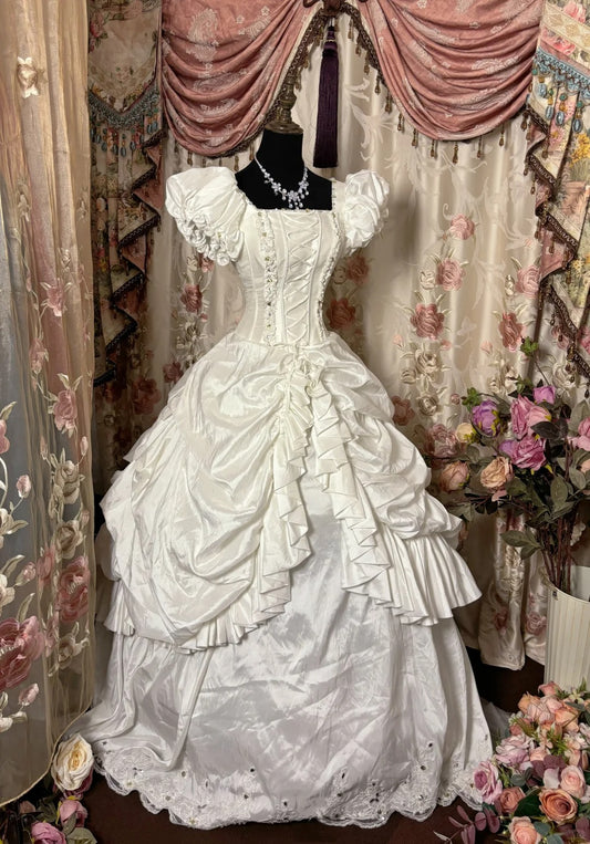 Elegant Wedding Dress Square Pleated Ball Gown Evening Dress Gala Dress Wedding Dress Prom Dress  D2401