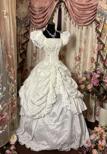 Elegant Wedding Dress Square Pleated Ball Gown Evening Dress Gala Dress Wedding Dress Prom Dress  D2401