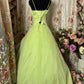 Cute Prom Dress Spaghetti Straps Pleated Tulle Ball Gown Evening Dress Birthday Party Dress  D2402
