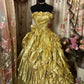 Gorgeous Prom Dress Strapless Pleated Ball Gown Evening Dress Birthday Party Dress  D2404