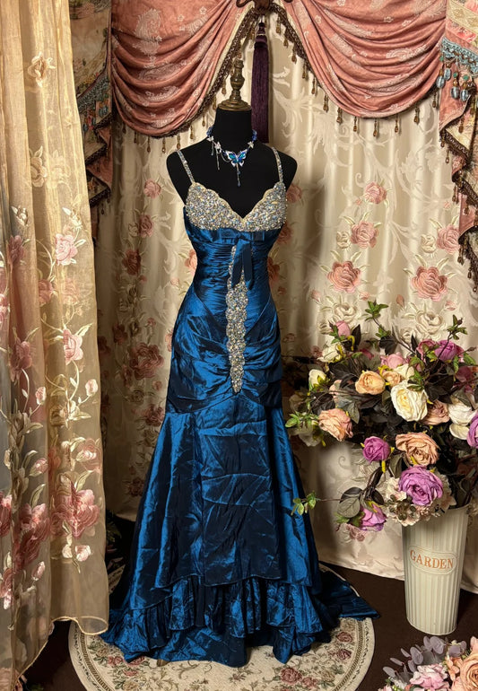 Superbe robe de bal à bretelles spaghetti, longue robe de soirée plissée, robe de gala, robe de dîner d'affaires D2407