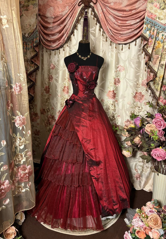 Elegant Prom Dress Spaghetti Straps Tulle Ball Gown Evening Dress Dance Dress Birthday Party Dress  D2410