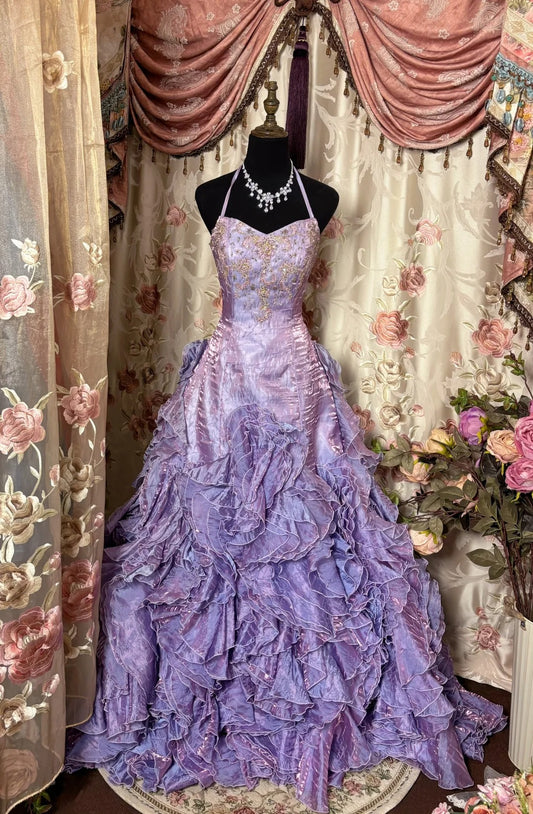 Sweet Prom Dress Spaghetti Straps Ruffle Tiered Evening Dress Dance Dress Birthday Party Dress  D2412