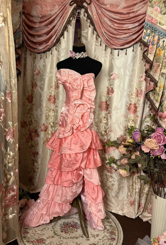 Robe de bal élégante, bustier, volants, robe de soirée à volants, robe de gala, robe de dîner d'affaires D2413