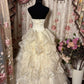 Elegant Prom Dress Strapless Pleated Tiered Ball Gown Evening Dress Birthday Party Dress  D2414