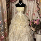 Elegant Prom Dress Strapless Pleated Tiered Ball Gown Evening Dress Birthday Party Dress  D2414