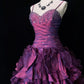 Charming Prom Dress Spaghetti Straps Pleated Ruffle Ball Gown Evening Dress Gala Dress   D2456