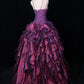 Charming Prom Dress Spaghetti Straps Pleated Ruffle Ball Gown Evening Dress Gala Dress   D2456
