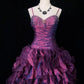 Charming Prom Dress Spaghetti Straps Pleated Ruffle Ball Gown Evening Dress Gala Dress   D2456