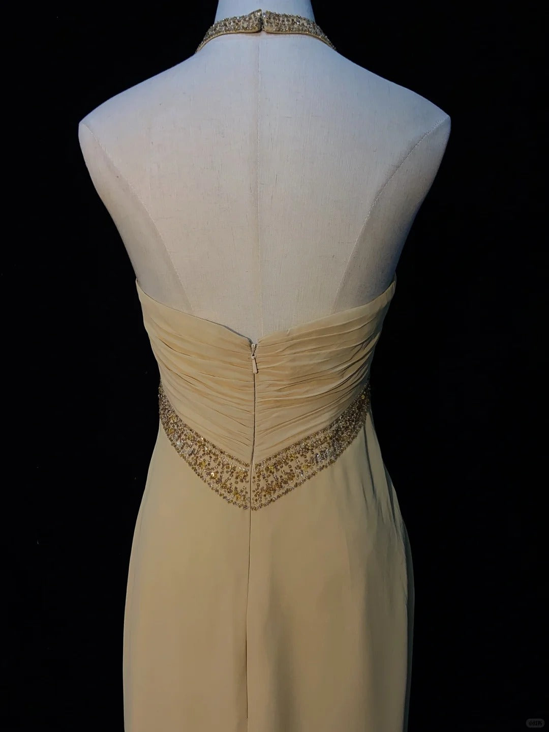 Robe de bal élégante, dos nu, plissée, à volants, robe de soirée, robe de gala, robe de dîner d'affaires D2419