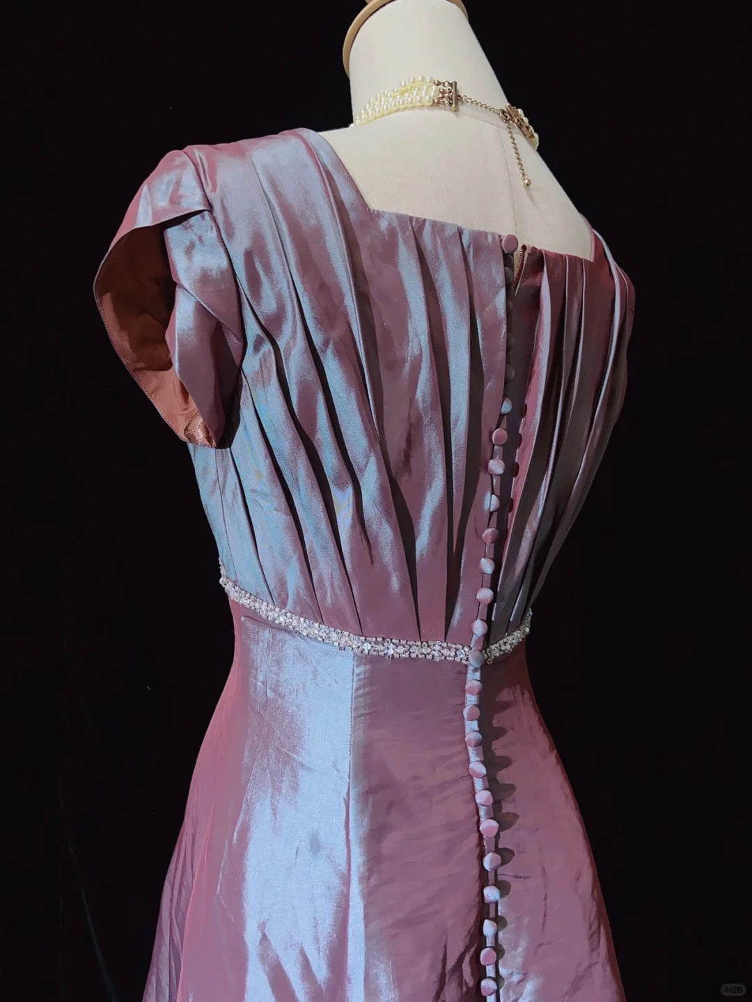 Robe de bal élégante, coupe trapèze, col carré, plissée, robe de soirée, robe de gala, robe de soirée d'affaires, D2421