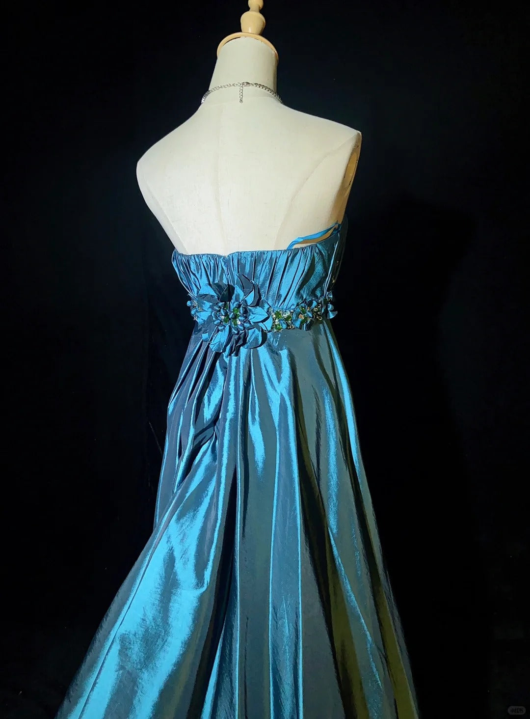 Superbe robe de bal trapèze bustier plissée à fleurs, longue robe de soirée, robe de gala, robe de dîner d'affaires D2428