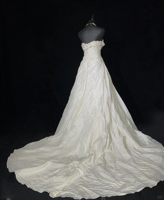 Elegant Wedding Dress Sweetheart Pleated Prom Dress Evening Dress Gala Dress Birthday Party Dress  D2431