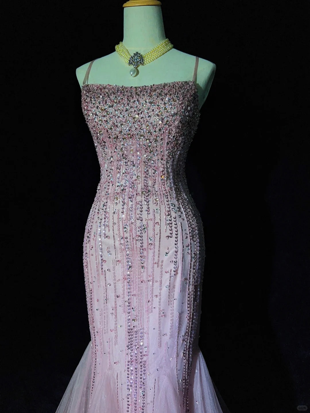 Robe de bal scintillante à bretelles spaghetti, style sirène, robe de soirée, robe de gala, robe de dîner d'affaires, D2434