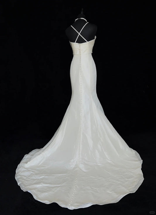 Robe de bal élégante à bretelles spaghetti, style sirène, robe de gala, robe de soirée, robe de dîner d'affaires, D2435