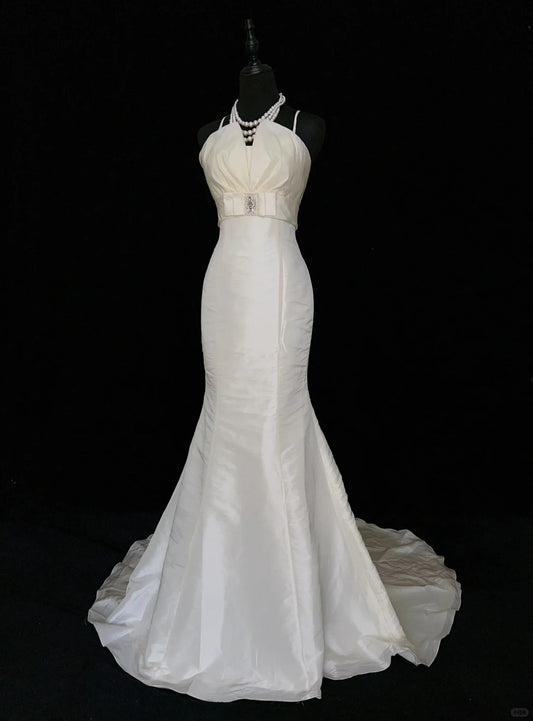 Robe de bal élégante à bretelles spaghetti, style sirène, robe de gala, robe de soirée, robe de dîner d'affaires, D2435