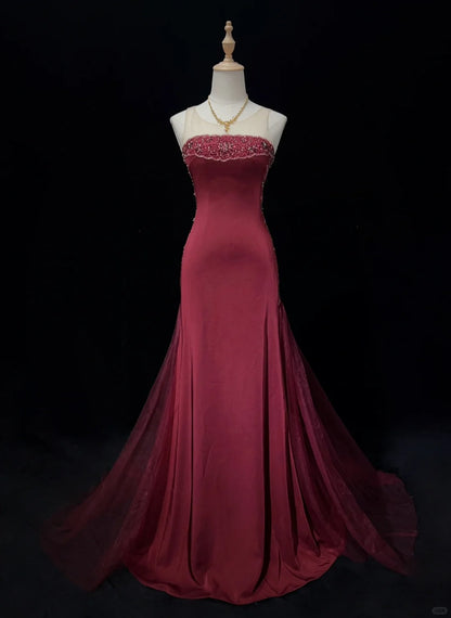 Charming Prom Dress Crew Neck Floor Length Prom Dress Evening Dress Gala Dress Business Dinner Dress  D2444