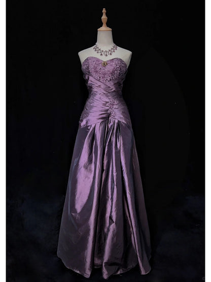 Charmante robe de bal en cœur brodée et plissée, robe de soirée, robe de gala, robe de dîner d'affaires D2447