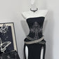 Sexy Prom Dress Strapless Long Black Dress Birthday Party Dress Halloween Custome Dress D2455