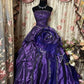 Elegant Prom Dress Strapless Pleated Flower Ball Gown Evening Dress Dancing Dress Sweet 16 Dress  D2463