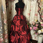 Charming Prom Dress Spaghetti Strapless Tiered Ball Gown Evening Dress Dancing Dress Birthday Party Dress  D2464