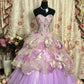 Sweet Prom Dress Sweetheart Pleated Print Ball Gown Evening Dress Masquerade Ball  D2468