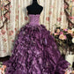 Gorgeous Prom Dress Strapless Pleated Flower Ball Gown Evening Dress Masquerade Ball Gala Dress D2481