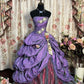 Pretty Prom Dress Strapless Pleated Ball Gown Evening Dress Gala Dress Masquerade Ball  D2484