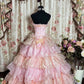 Cute Prom Dress Strapless Pleated Tiered Ball Gown Evening Dress Gala Dress Masquerade Ball  D2488