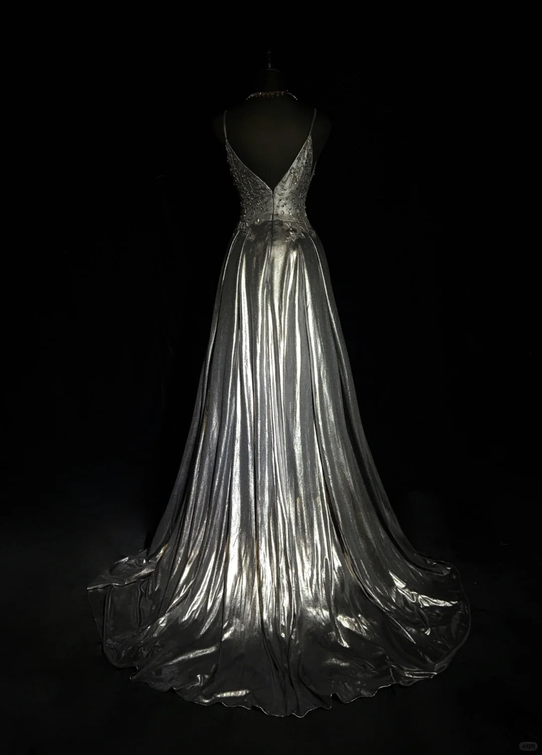 Superbe robe de bal trapèze à col en V, robe de soirée, robe de gala, robe de dîner d'affaires D2504