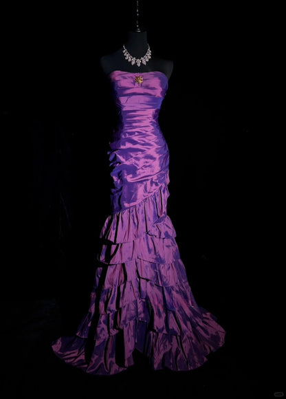 Superbe robe de bal bustier plissée style sirène, robe de soirée, robe de gala D2505