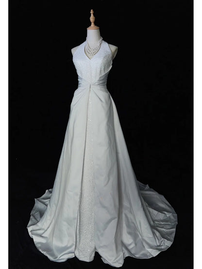Superbe robe de mariée dos nu, robe de bal perlée, robe de soirée, robe de gala D2509